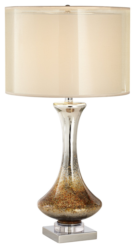 Pacific Coast Lighting Metal And Glass Table Lamp Amber Finish 87 7782