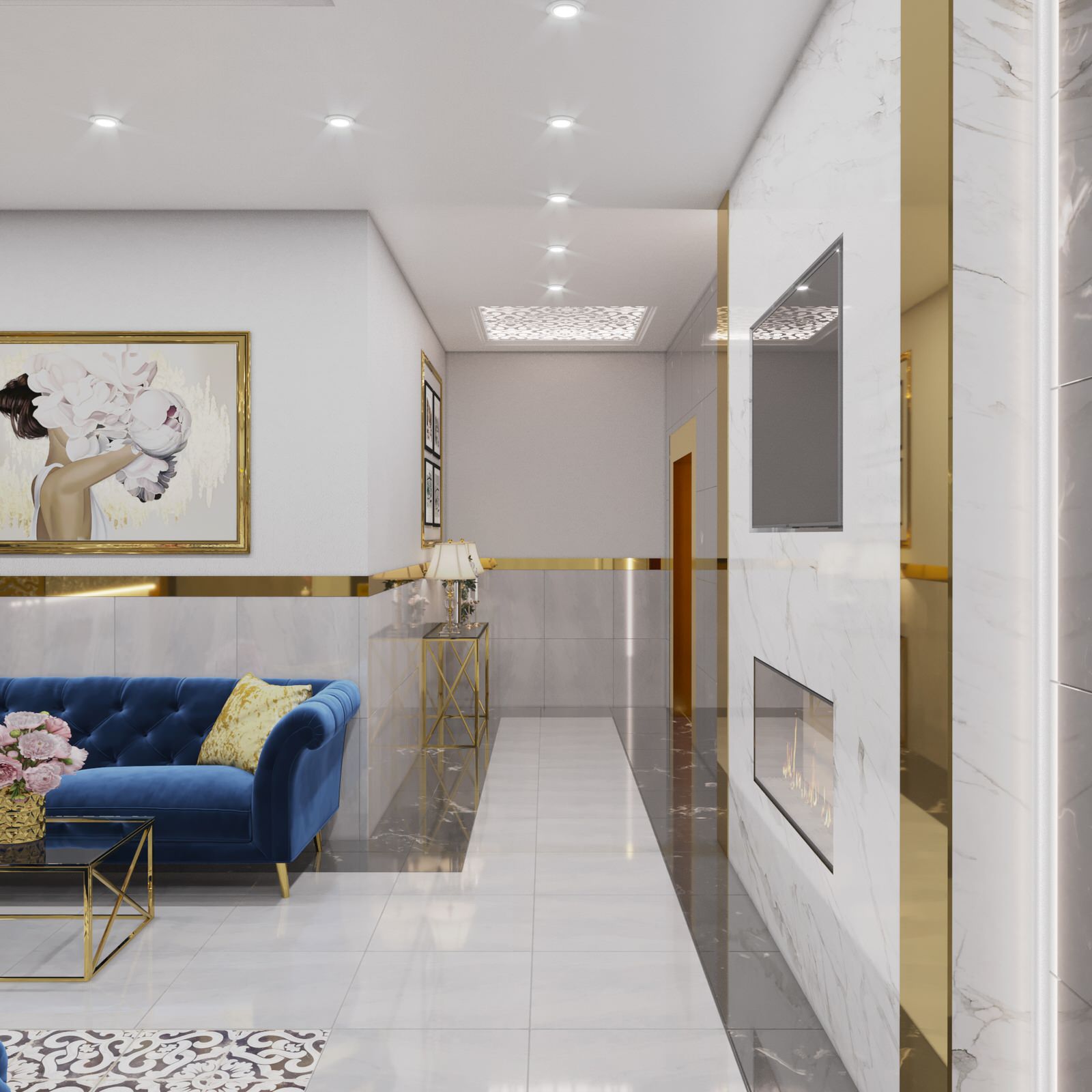 Luxury lobby in 5 star hotel