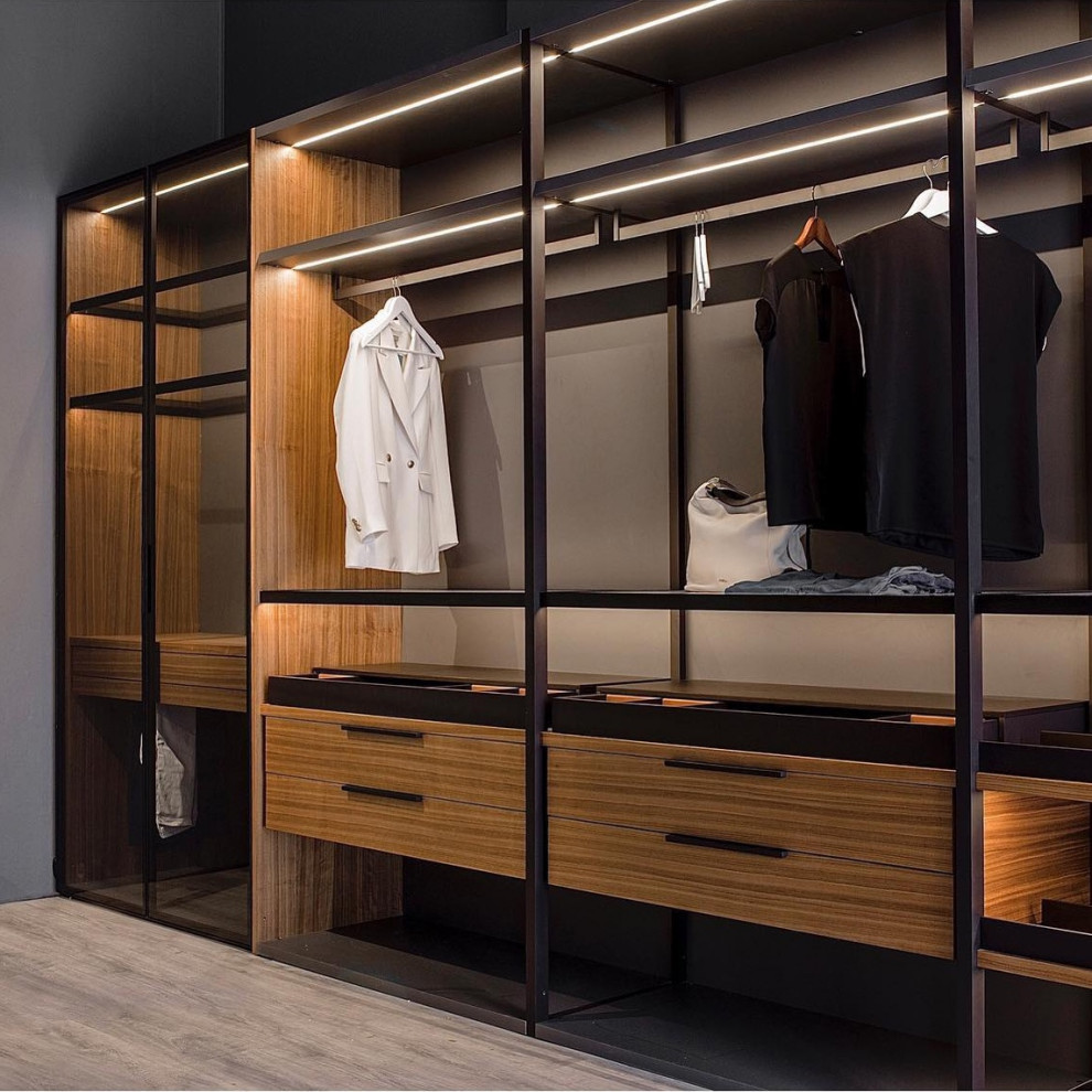 Inspiration for a large contemporary built-in wardrobe.