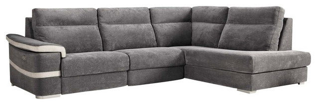 Viral Modern Fabric Sectional Sofa With, Black Fabric Sectional Sofa With Chaise