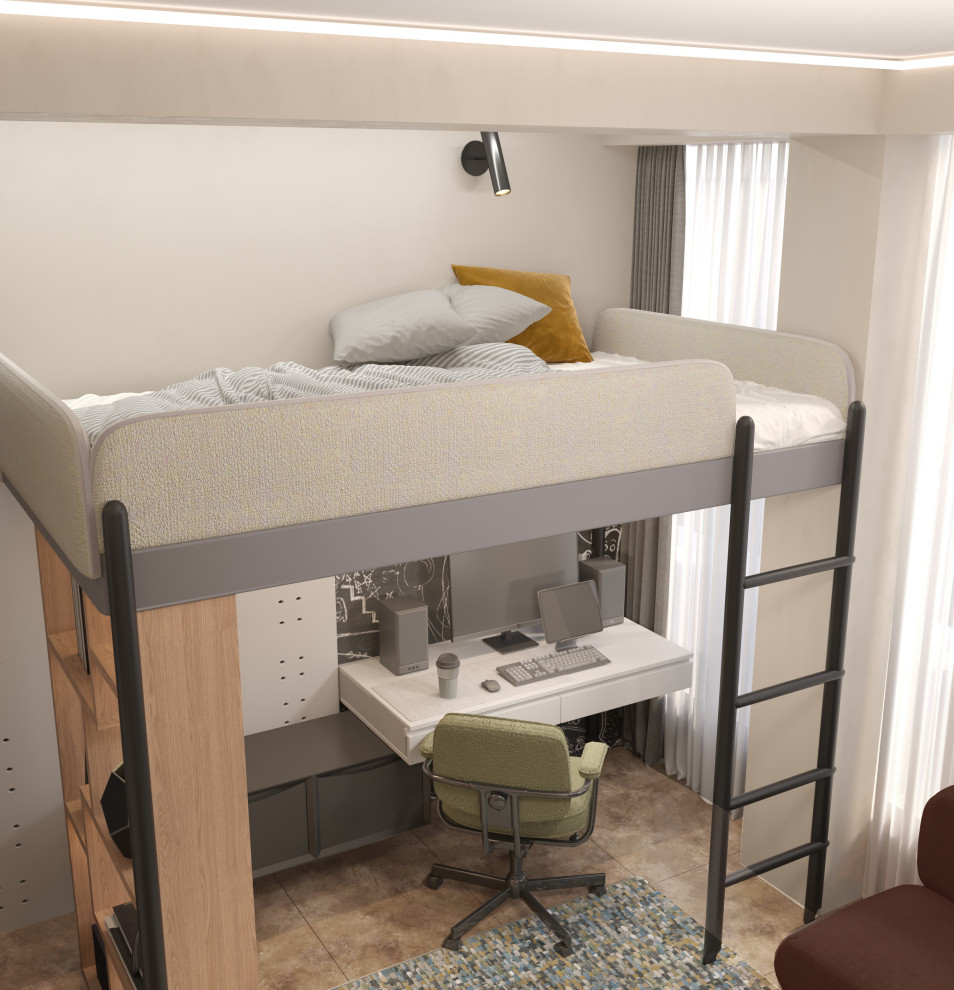 Двухэтажный жилой дом с видом на горы.