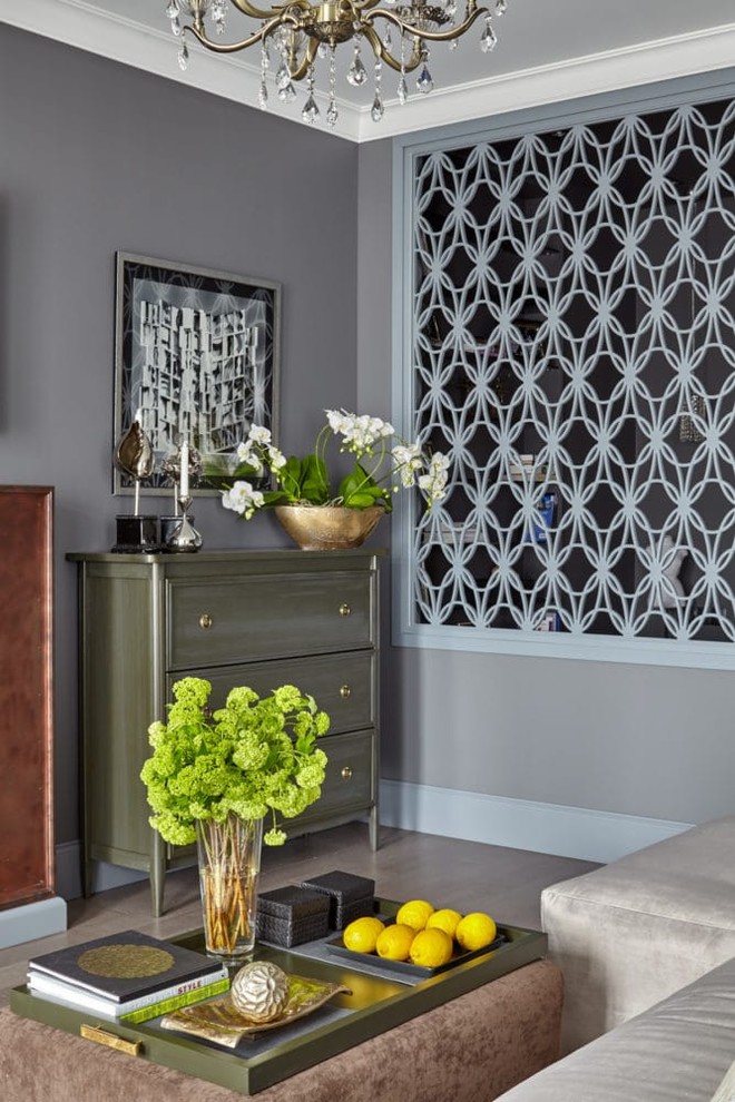 Дамская квартира в серых оттенках