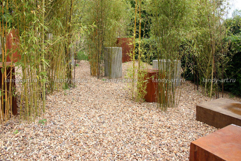 Использование сыпучих материалов в саду.