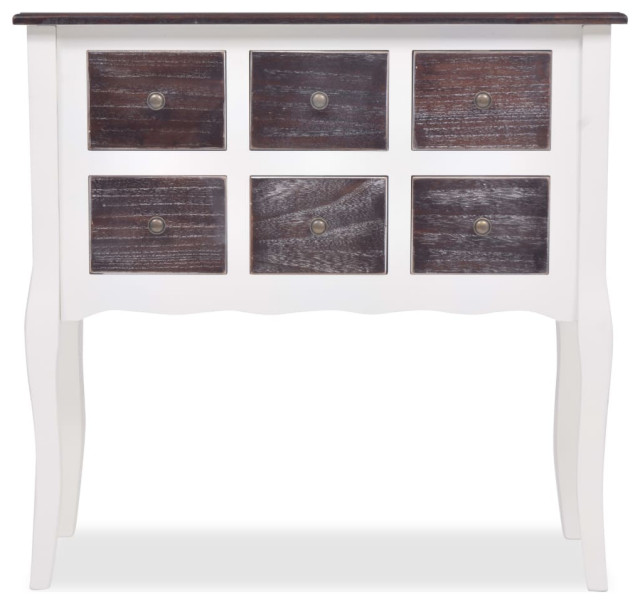 White Modern Accent Storage Cabinet Console Side Table Hall Sideboard 6 Drawer Transitional Console Tables By Vida Xl International B V