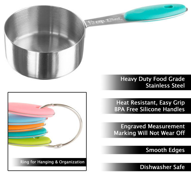 Cuphuzz 5-Piece Measuring Cups Set for Baking and Cooking - Modern - Measuring ...