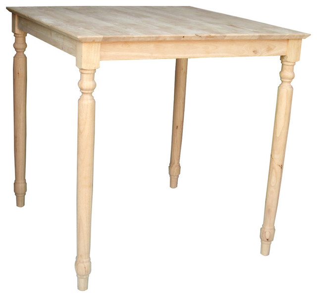 Unfinished Square 36-inch Counter Height Turned Leg Dining Table