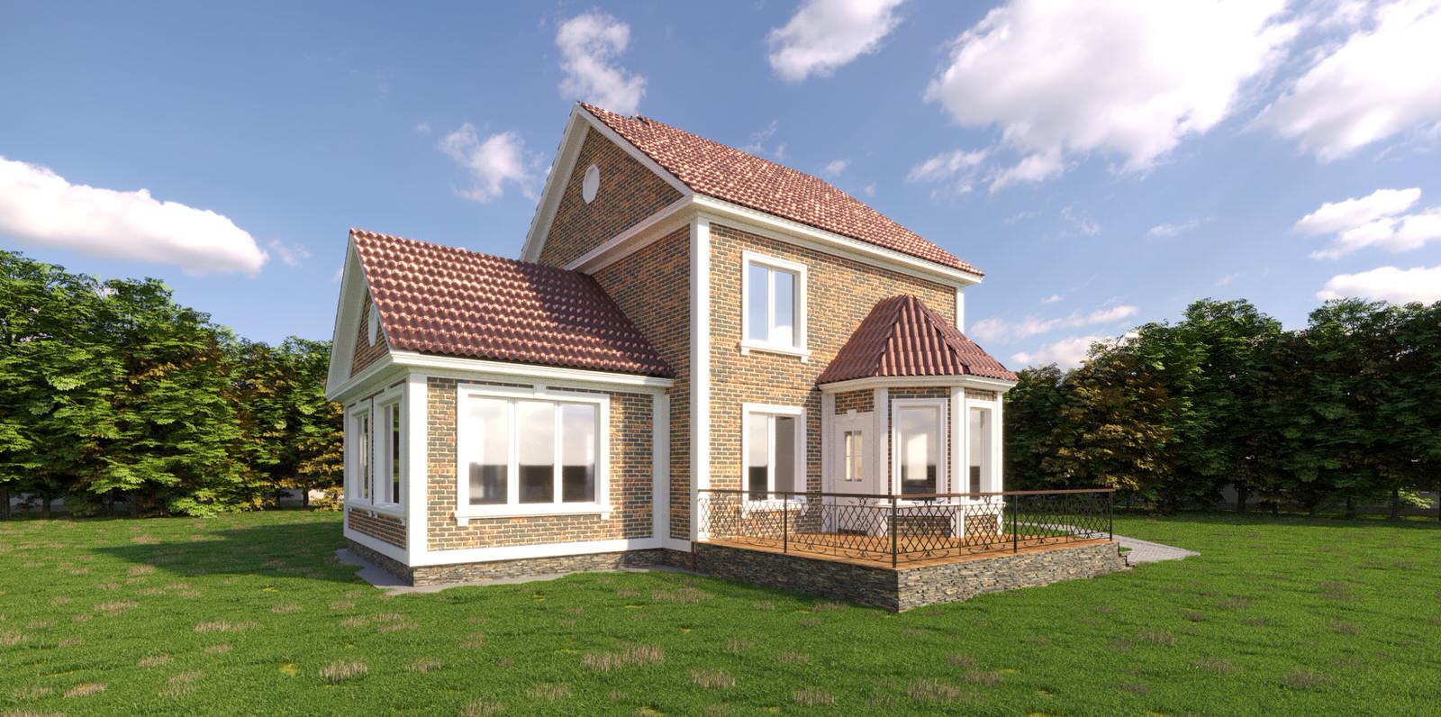 Дизайн проект фасада частного жилого дома в Московской области