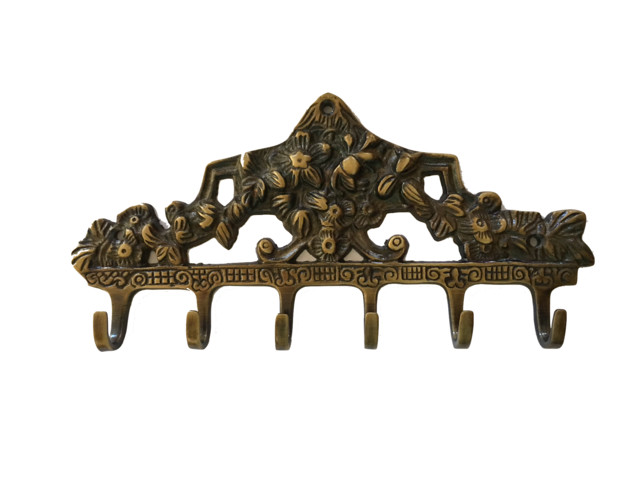 Key Storage Retro Brass Gilde Handwerk? VINTAGE German Brass Chalet Key Hanger 
