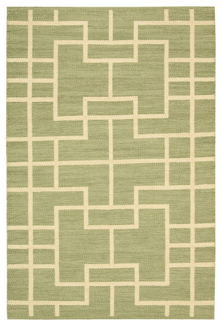 Barclay Butera Lifestyle Maze Maz02 Geometric Rug, Lemon Grass, 7'9"x10'10"
