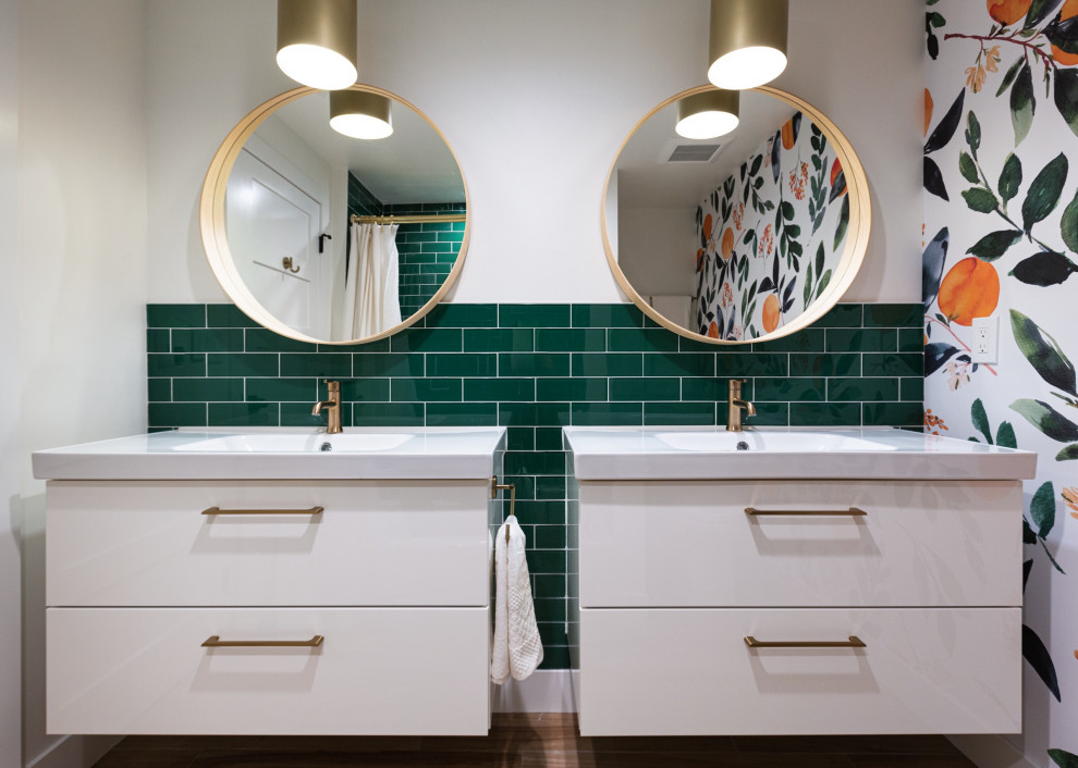 Tiprigan Bathroom | Littleton, CO | Eclectic Retro Glam Renovation