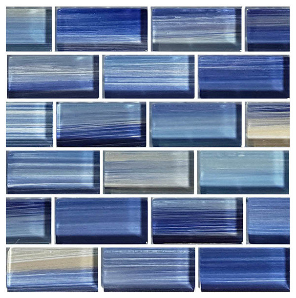 12"x12" Glass Tile Blends Watercolors Series Modern Mosaic Tile