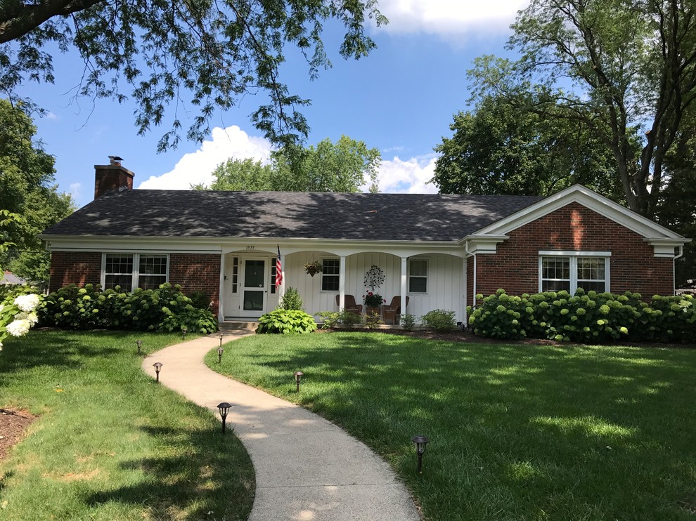 1950's Ranch Half brick & Half Board and Batten Need paint ideas