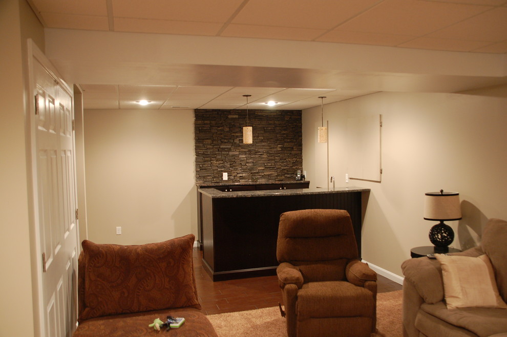 This is an example of a traditional basement in Cincinnati.