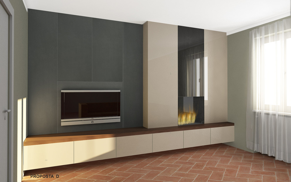 Progettazione soggiorno / mobile ed illuminazione