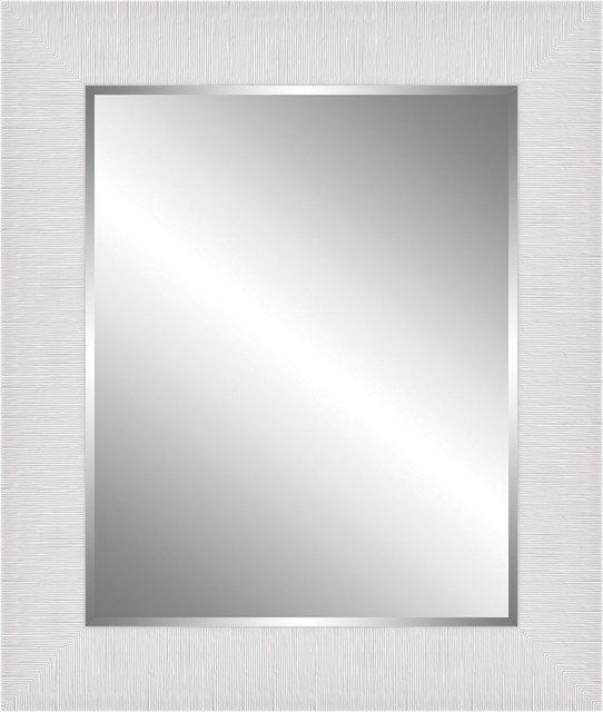 High Gloss White Ribbed Wood Framed Beveled Plate Glass Mirror 5 Frame Transitional Wall Mirrors By Watermark By Somerset House