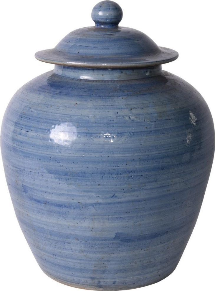 Jar Vase VILLAGE Lidded Colors May Vary Denim Blue Variable Ceramic