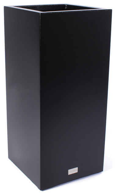 Veradek Metallic Series Pedestal Planter, Black Aluminum, Tall