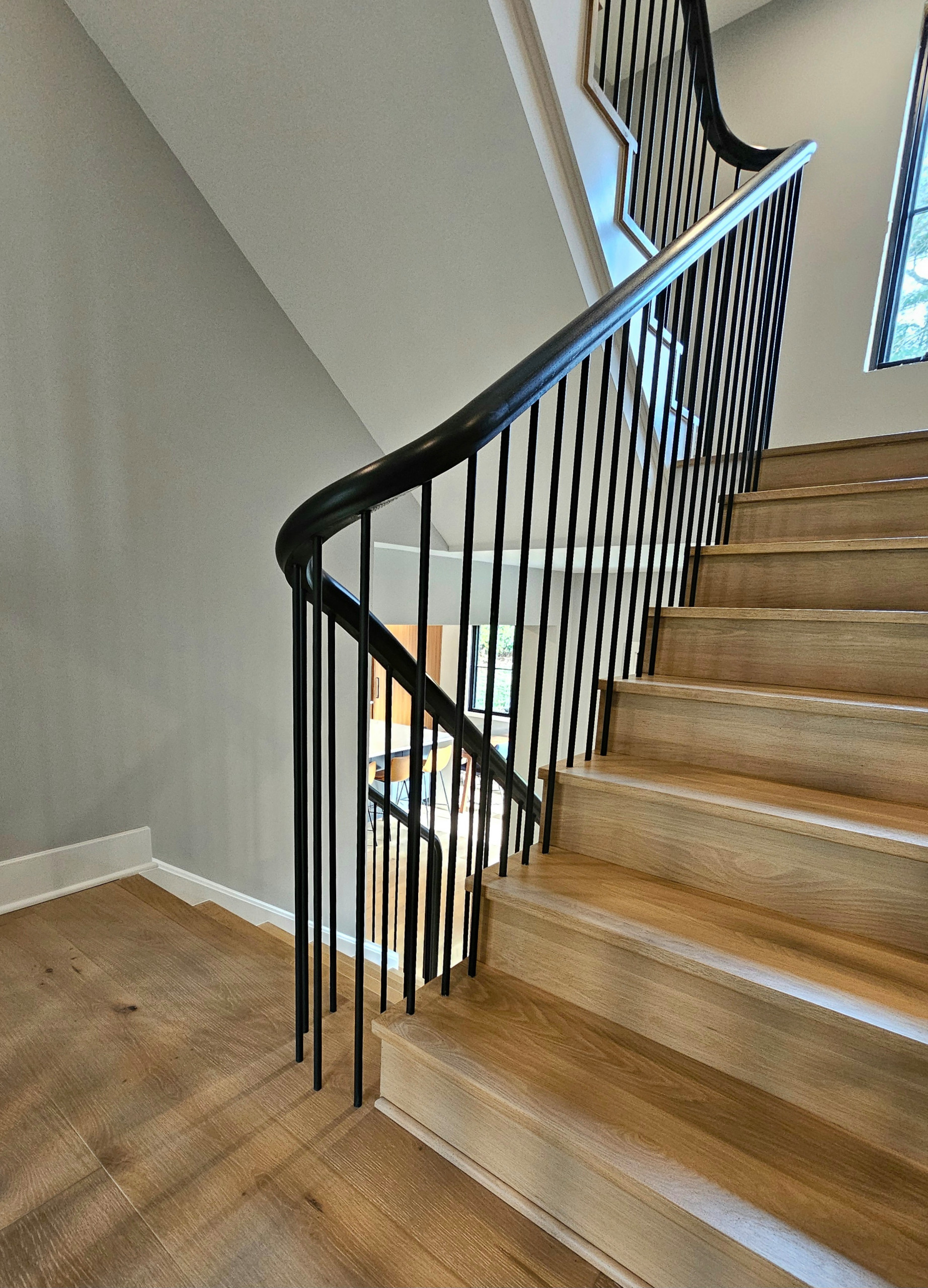 115_Stunning Continuous Rail System on 3 Story Floating Stairs; Arlington, VA 22