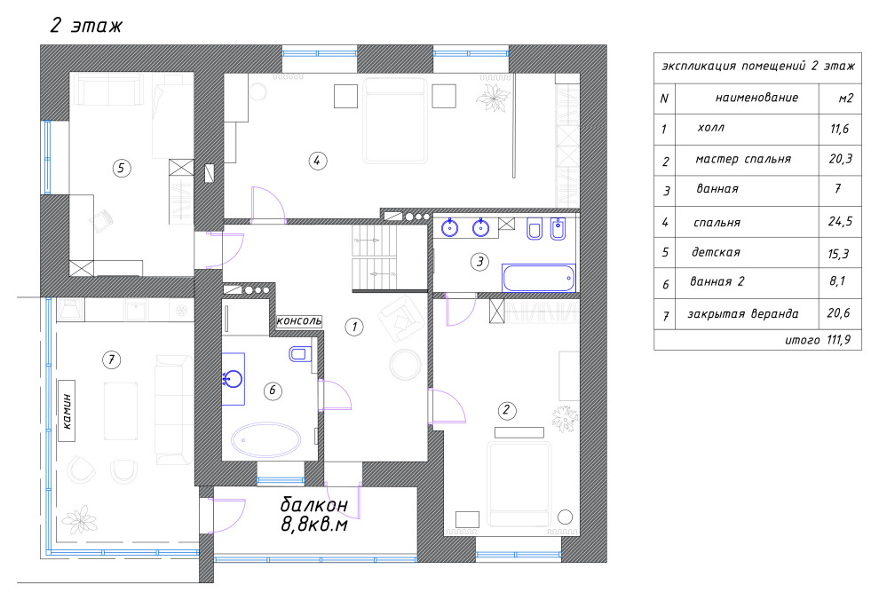 дом площадью 214 кв.м