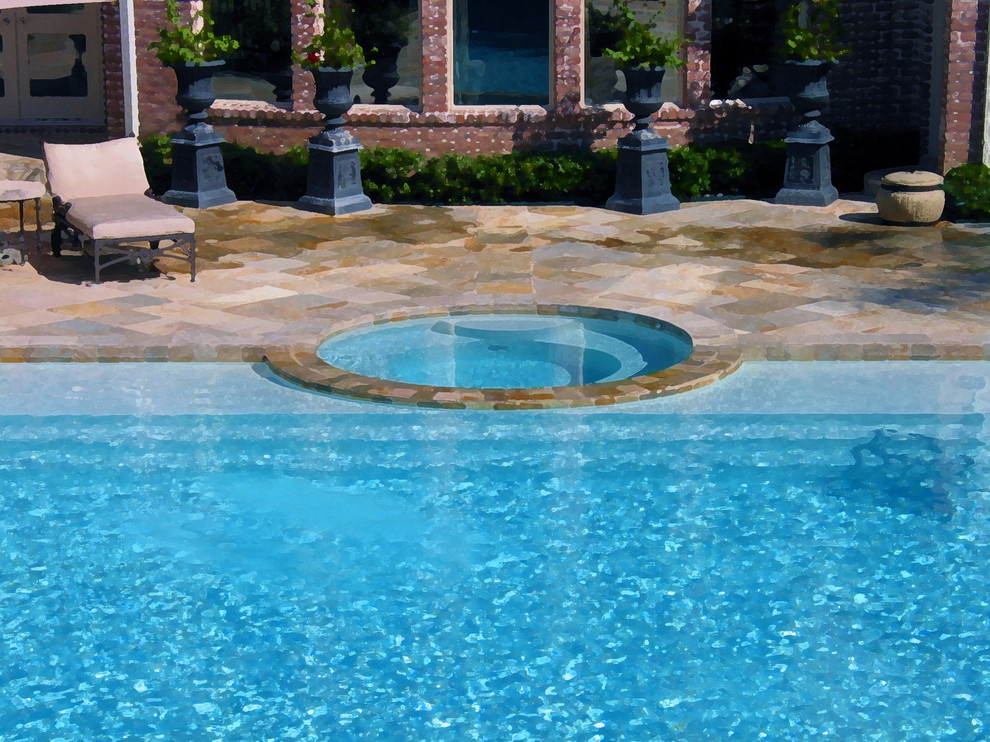 Photo of a traditional pool in Houston.
