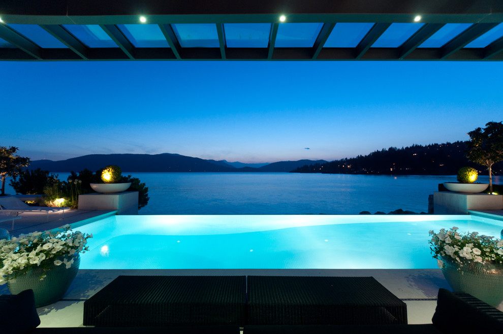 Design ideas for a contemporary pool in Vancouver.