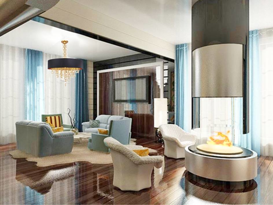 Гостиная с камином