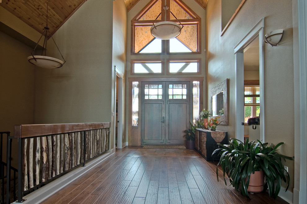 Inspiration for a rustic entryway remodel in Seattle