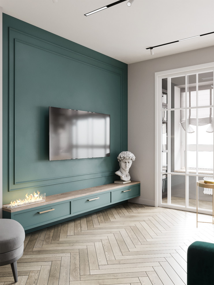 Зона TV с био-камином ЖК Clever Park