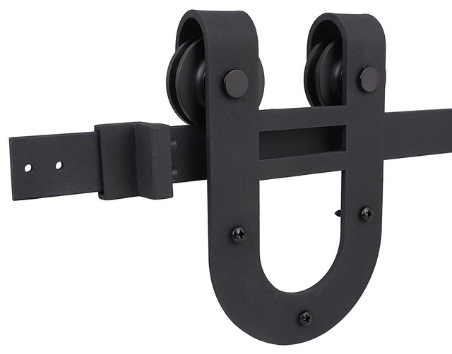 Tms 72 Country Black Horseshoe Barn Wood Sliding Door Track And Tms 72 Country Black Horseshoe Barn Wood Sliding Door Track And Hardware Set