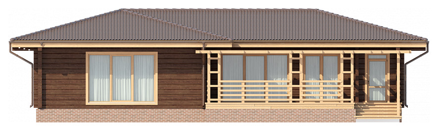 Одноэтажный дом из клееного бруса | Пегас 236