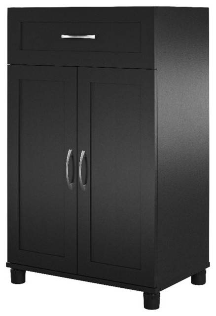 Systembuild Evolution Lory Framed 2 Door/1 Drawer Base Cabinet in Black