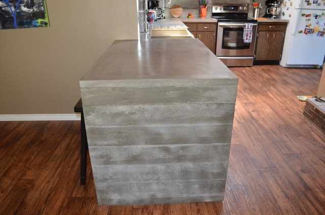 Waterfall Concrete Countertop Finished By Mode Concrete