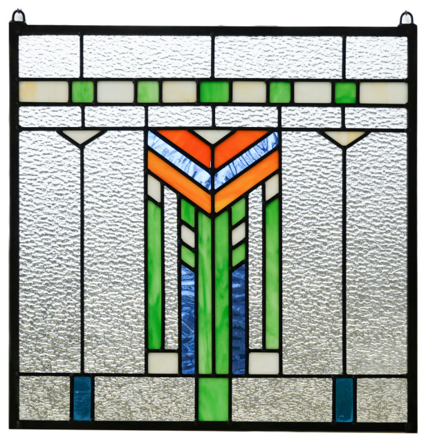 Stained Glass Window Frank Lloyd Wright Inspd Panel Prairie Wheat 20