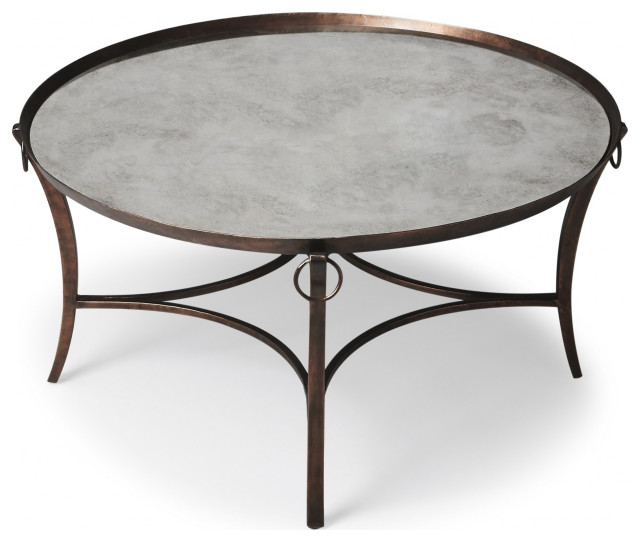 Metal and Mirrored Coffee Table Transitional Coffee Tables by Ami