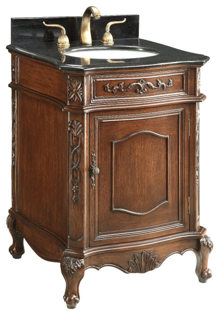 24 Inch Brown Classic Style Powder Room Debellis Small Bathroom Vanity ...