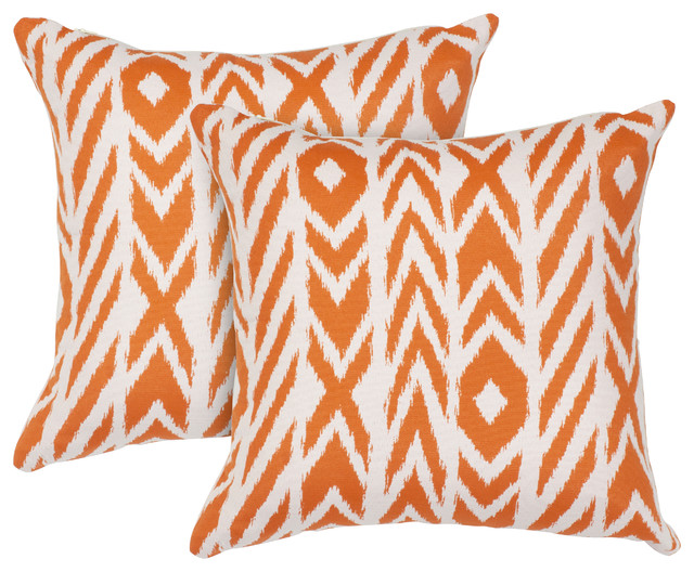 Set of 2 18"x18" Outdoor Olefin Scotchguard Fade Resistant Patio Throw