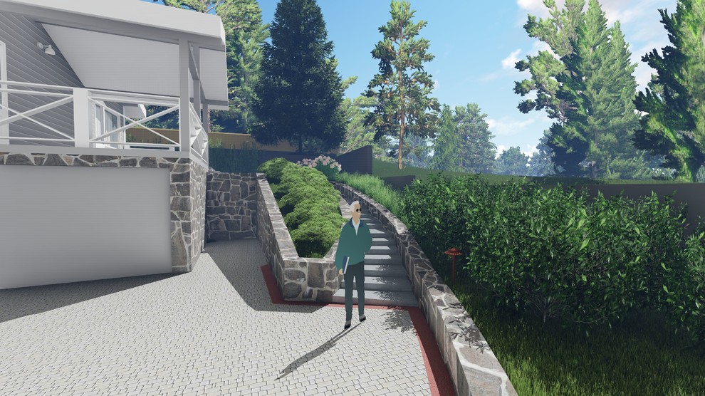 Сад со сложным рельефом