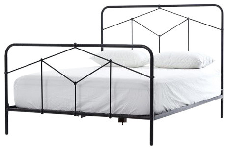 Casey Vintage Black Wrought Iron Queen, Wire Bed Frame Queen