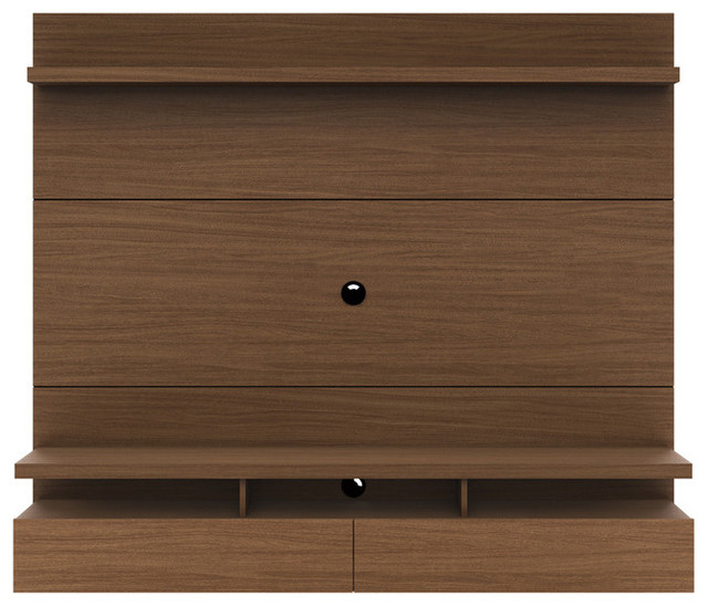 Modern Floating Wall Media Storage 2 Flip Open Doors 3 Shelf
