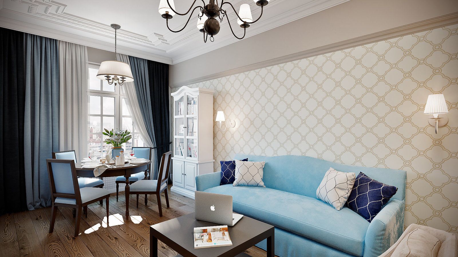 Дизайн-проект трехкомнатной квартиры в пастельных тонах