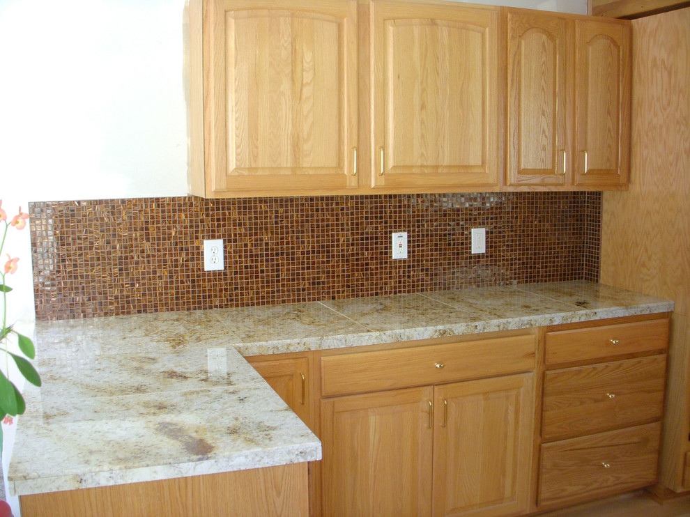 Colonial Cream 18x26 Granite Mini Slab Kitchen Counter Remodel