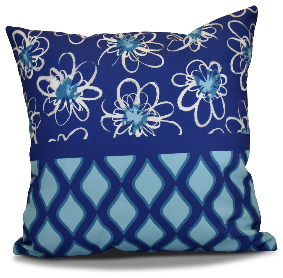 Decorative Outdoor Holiday Pillow, 18"x18" Contemporary Outdoor