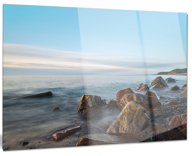 "Cape Breton Beach Nova Scotia Canada" Metal Wall Art, 28"x12" Beach Style Metal Wall Art