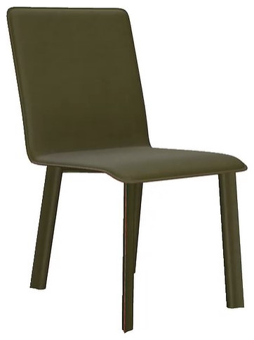 Perugia Top Grain Leather Side Chair, Ventura Leather, Fern