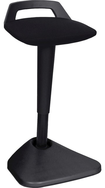 Lorell Pivot Chair Fabric Black Seat Square Base