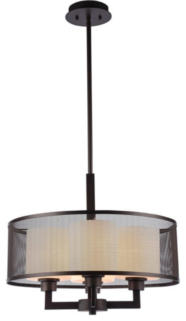 CHLOE Martha Transitional 4 Light Rubbed Bronze Ceiling Pendant 19" Wide