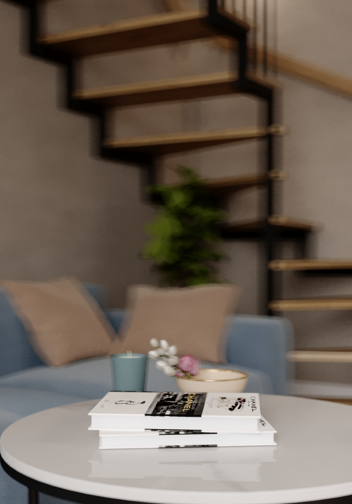 Дизайн кухни-гостиной в таунхаусе в Новосибирске