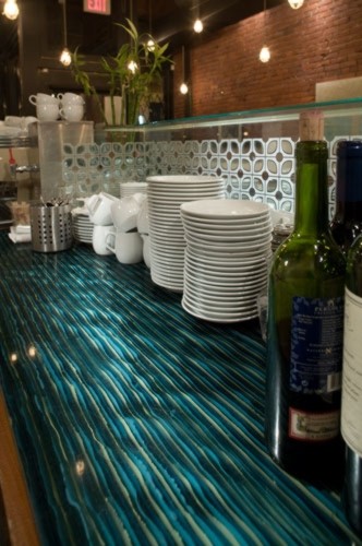 Ribbon Glass Bar Countertop Contemporary Kitchen Vancouver