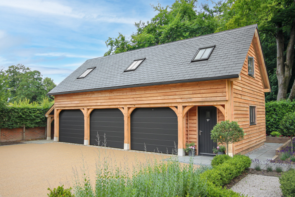 3 Bay Oak Garage with Living Quarters Above - Traditional - Garage ...