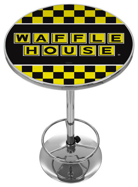 Waffle House Checkered Chrome Pub Table